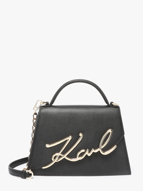 Sac Bandoulière K Signature Cuir Karl lagerfeld Noir k signature A1W30036