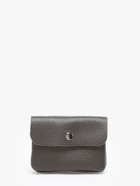 Porte-monnaie Cuir Milano Marron caviar CA23092