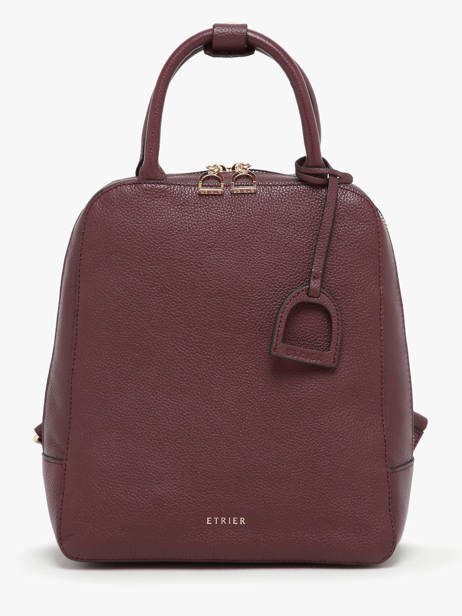 Small Leather Tradition Backpack Etrier Violet tradition ETRA037S