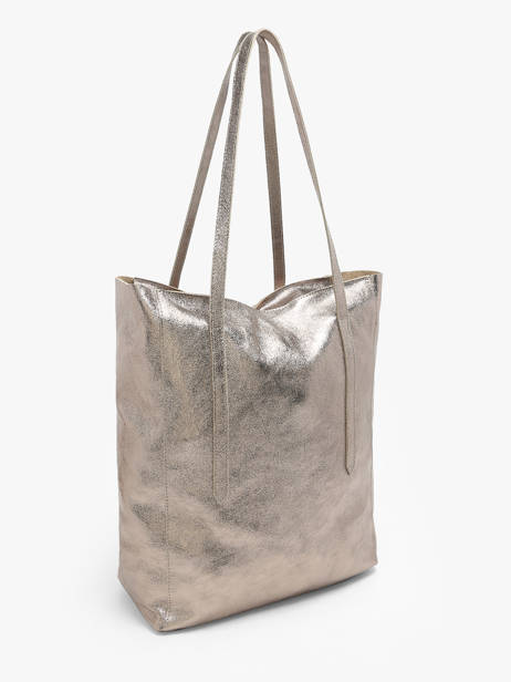 A4 Size Shoulder Bag Nine Leather Milano Silver nine NI24111 other view 2