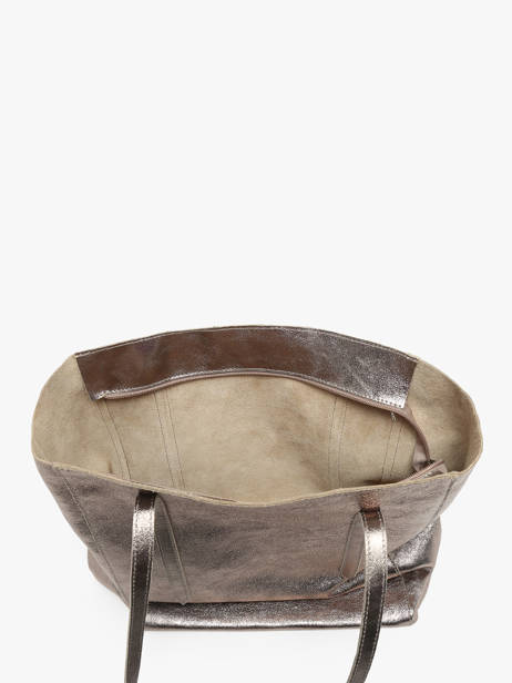 A4 Size Shoulder Bag Nine Leather Milano Silver nine NI24111 other view 3