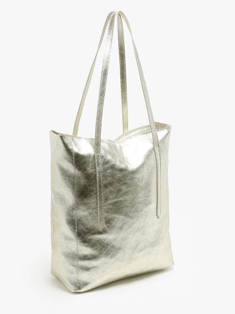 A4 Size Shoulder Bag Nine Leather Milano Silver nine NI24111 other view 2