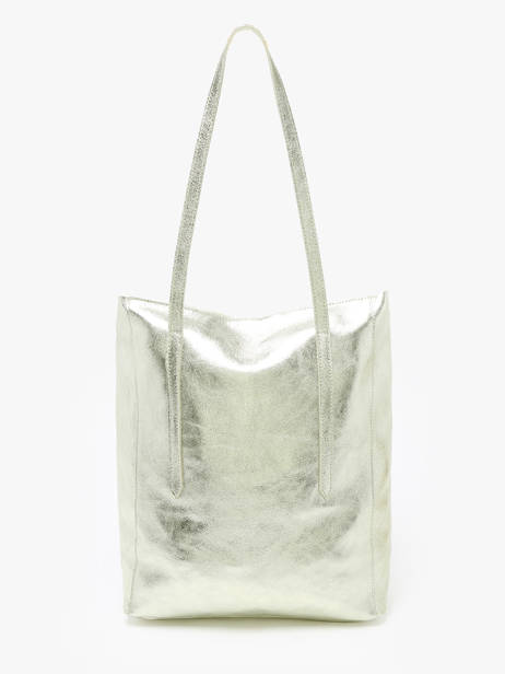 A4 Size Shoulder Bag Nine Leather Milano Silver nine NI24111 other view 4