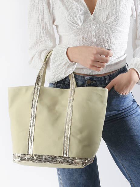 Le Cabas Moyen Paillettes Vanessa bruno Vert cabas 1V40413 vue secondaire 1