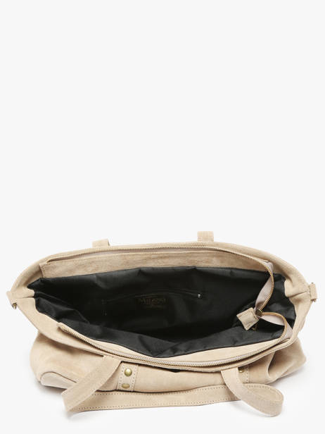 Shoulder Bag Velvet Leather Milano Beige velvet VE24113 other view 3