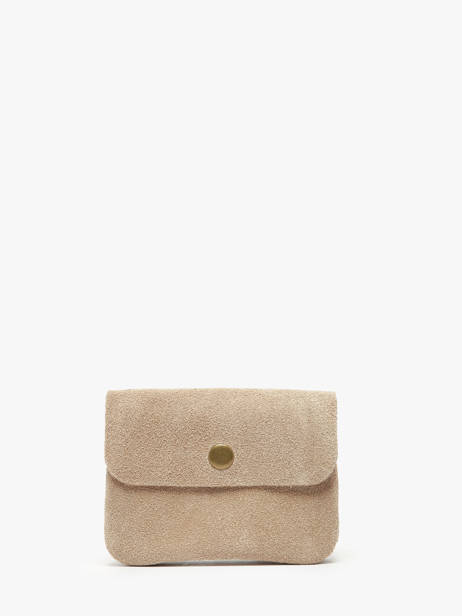 Coin Purse Velvet Leather Milano Beige velvet VE23091