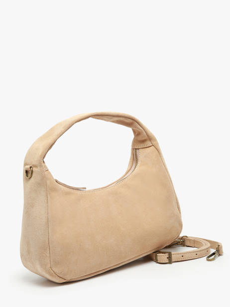 Handbag Velvet Leather Milano Beige velvet VE24114 other view 2