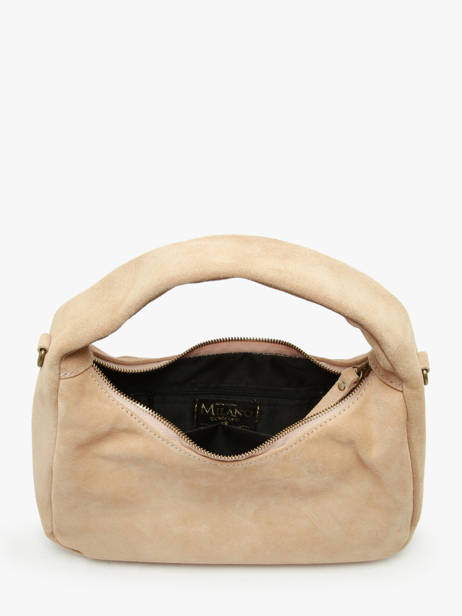 Handbag Velvet Leather Milano Beige velvet VE24114 other view 3