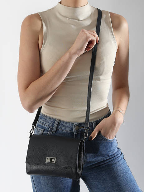 Sac Bandoulière Caviar Cuir Milano Bleu caviar CA24061 vue secondaire 1