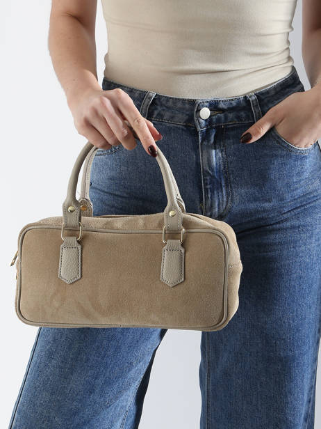 Sac Porté Main Velvet Caviar Cuir Milano Beige velvet caviar VC24112 vue secondaire 1