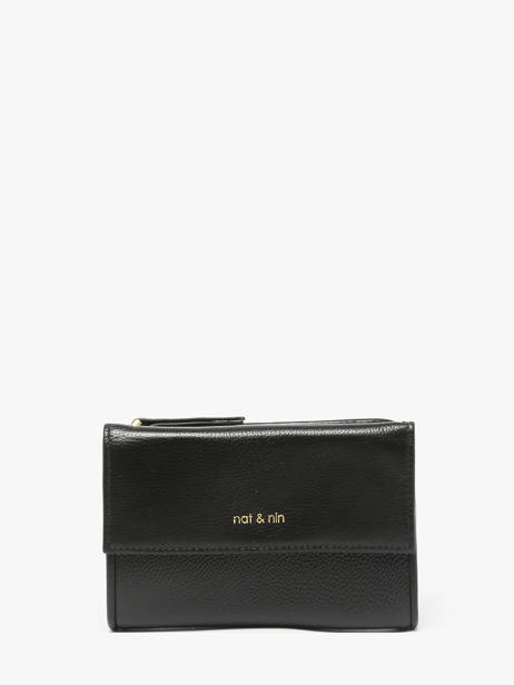 Wallet Leather Nat et nin Black vintage LOTTI