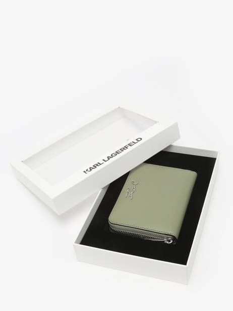 Wallet Leather Karl lagerfeld Green k signature A1W32105 other view 1