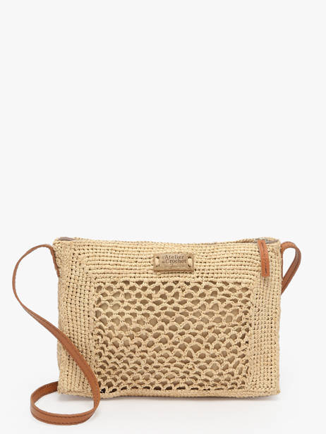 Shoulder Bag L'atelier Du Crochet Raphia Le voyage en panier Beige l'atelier du crochet AM810