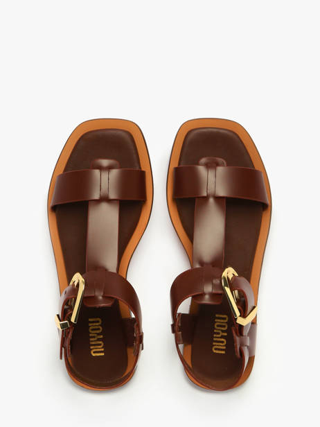 Sandales Daphne En Cuir Nuyou Marron women 11013 vue secondaire 3