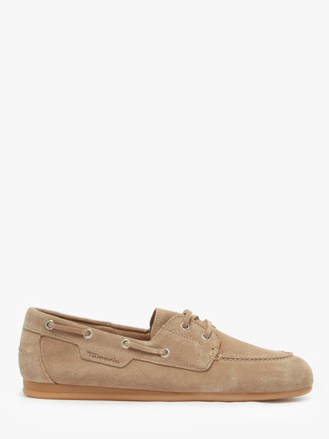 Boat Shoes In Leather Tamaris Beige women 44