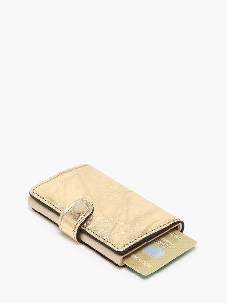 Porte-cartes Mini Wallet Crunch Cuir Secrid Or crunch MCR vue secondaire 1
