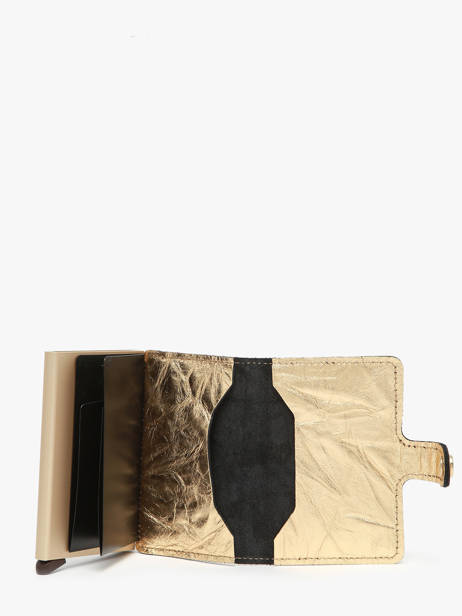 Porte-cartes Mini Wallet Crunch Cuir Secrid Or crunch MCR vue secondaire 2