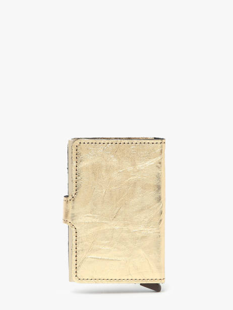 Porte-cartes Mini Wallet Crunch Cuir Secrid Or crunch MCR vue secondaire 3