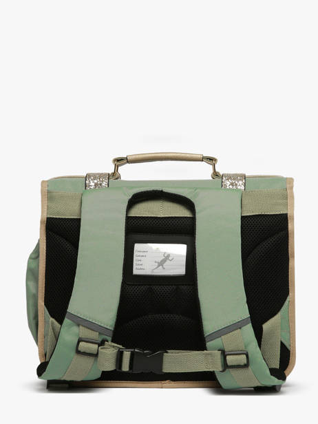 Cartable Enfant 2 Compartiments Cameleon Vert vintage fantasy CA35 vue secondaire 4