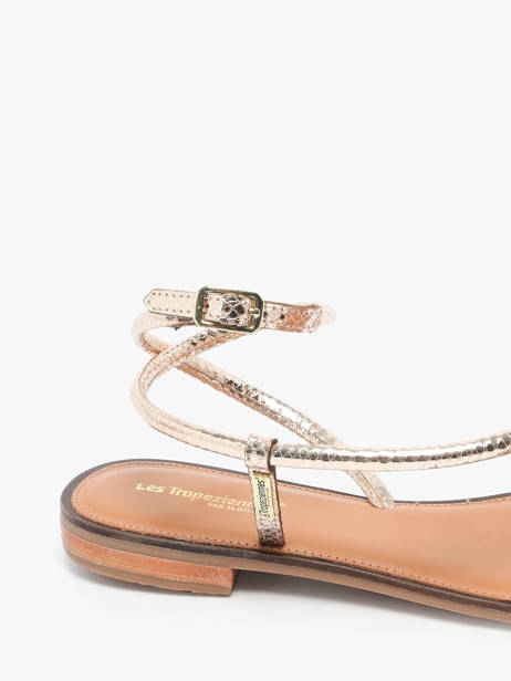 Flip Flops Hatrio In Leather Les tropeziennes Gold women HATRIO other view 2