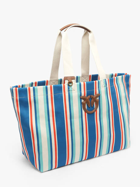 Sac Porté épaule Logo Shopper Coton Pinko Bleu logo shopper 4754A2G5 vue secondaire 1