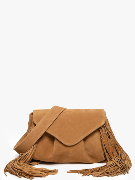 Medium Leather Suzon Folk Crossbody Bag Paul marius Brown folk SUZOMFOL