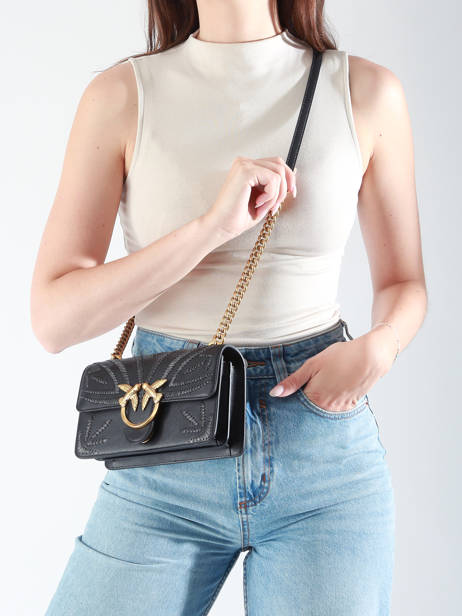 Shoulder Bag Love Bag Icon Leather Pinko Black love bag icon A2C3 other view 1
