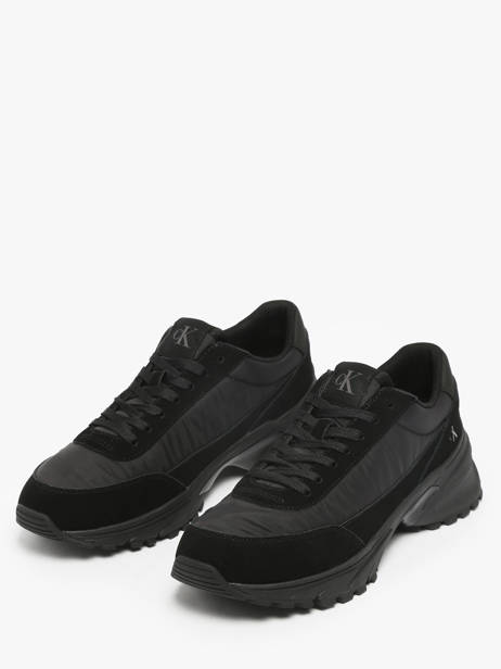 Sneakers In Leather Calvin klein jeans Black men YM01292 other view 2