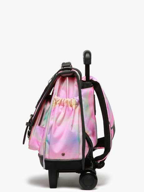 Cartable à Roulettes Enfant 2 Compartiments Cameleon Rose vintage fantasy CR38 vue secondaire 2