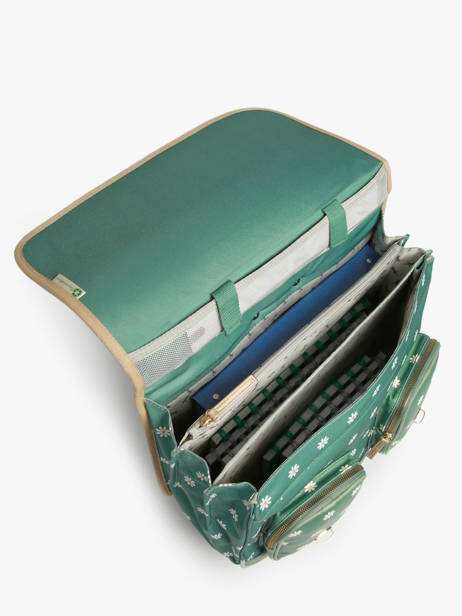 3-compartment Wheeled Satchel Cameleon Green vintage fantasy CR41 other view 3