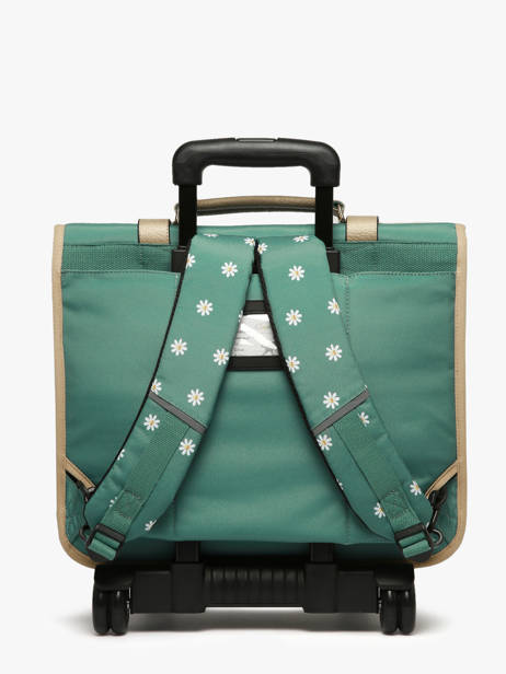 3-compartment Wheeled Satchel Cameleon Green vintage fantasy CR41 other view 4