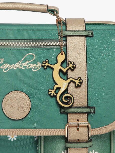 3-compartment Wheeled Satchel Cameleon Green vintage fantasy CR41 other view 7