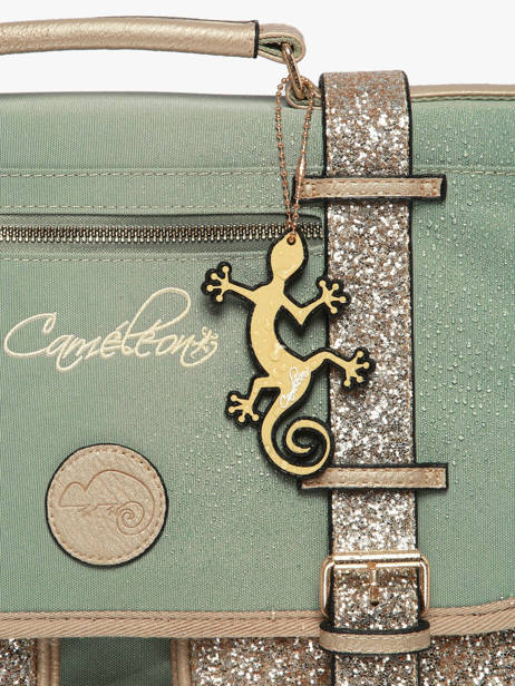 Satchel For Kids 3 Compartments Cameleon Green vintage fantasy CA41 other view 6