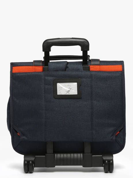 3-compartment Wheeled Satchel Cameleon Blue vintage urban CR41 other view 6