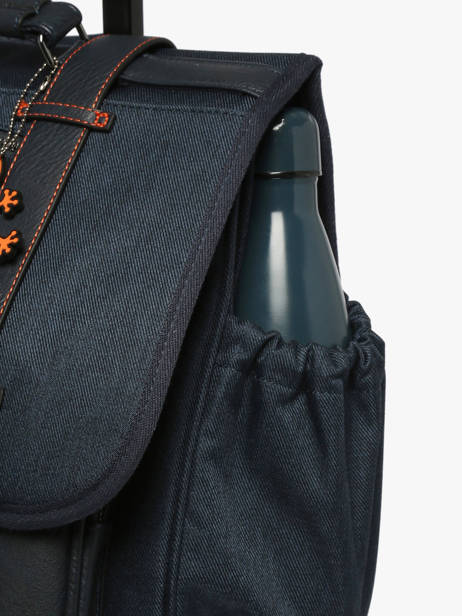 3-compartment Wheeled Satchel Cameleon Blue vintage urban CR41 other view 7