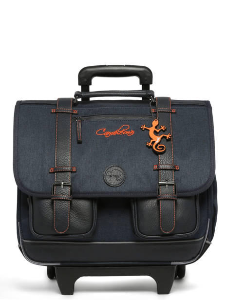 3-compartment Wheeled Satchel Cameleon Blue vintage urban CR41 other view 8