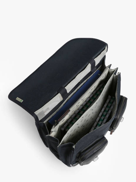 3-compartment Wheeled Satchel Cameleon Blue vintage urban CR41 other view 3