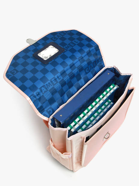 2-compartment Satchel Caramel et cie Pink boheme FI other view 3