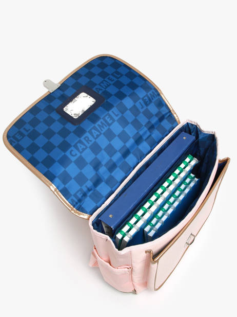 2-compartment Satchel Caramel et cie Pink boheme FI other view 3