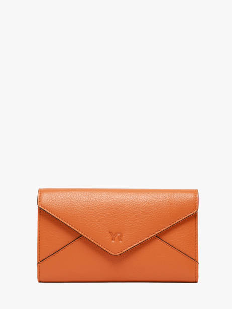 Wallet Enveloppe Leather Yves renard Orange enveloppe 29283
