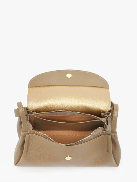 Sac Bandoulière Accordeon Double Cuir Lancaster Beige accordeon double 88 vue secondaire 3