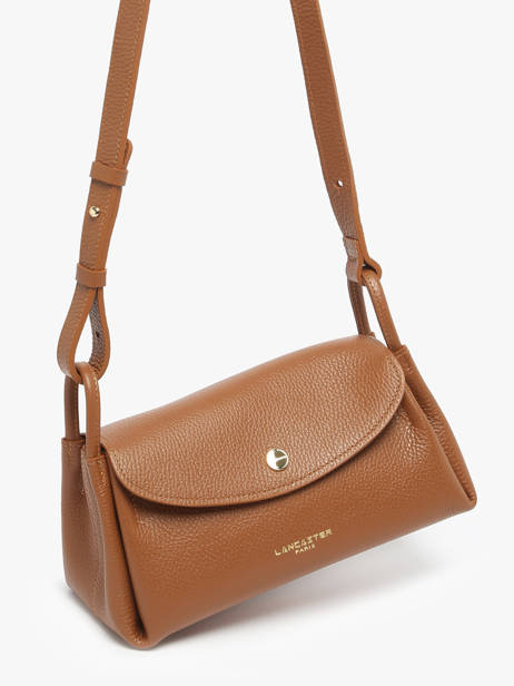 Sac Bandoulière Accordeon Double Cuir Lancaster Marron accordeon double 88 vue secondaire 2