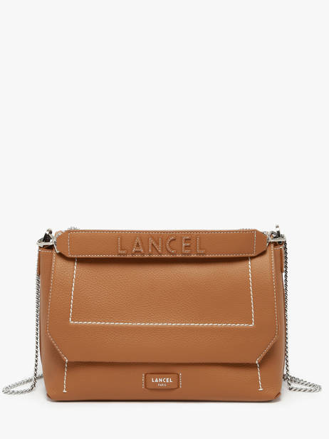 Large Leather Ninon Soft Shoulder Bag Lancel Brown ninon A13783