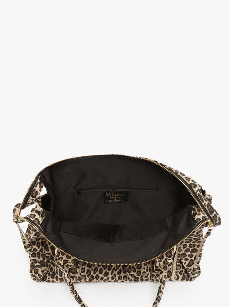 Sac Porté épaule Velvet Leopardo Cuir Milano Beige velvet leopardo VL24095 vue secondaire 3