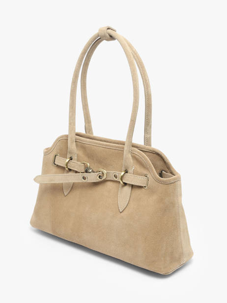 Shoulder Bag Velvet Leather Milano Beige velvet VE260610 other view 2