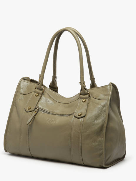 Shoulder Bag Cow A4 Leather Basilic pepper Green cow BCOW31 other view 2