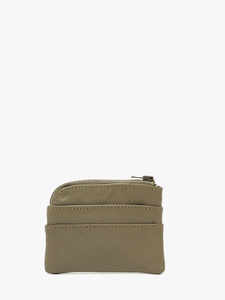 Coin Purse Leather Basilic pepper Green cow BCOW99 other view 2