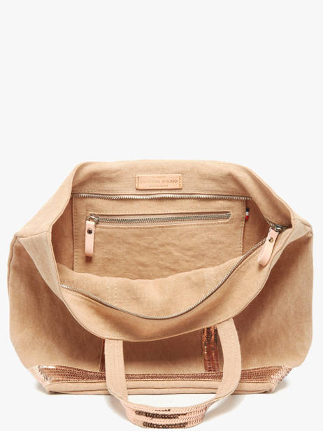 Medium Zipped Le Cabas Tote Bag Linen Sequins Vanessa bruno Beige cabas lin 31V40378 other view 3
