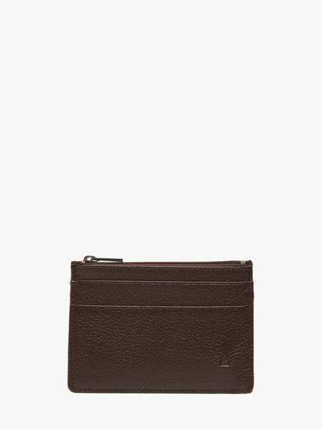 Leather Madras Cardholder Etrier Brown madras EMAD5004