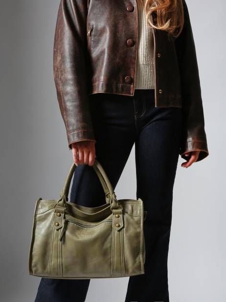 Top Handle Cow Leather Basilic pepper Green cow BCOW22 other view 1